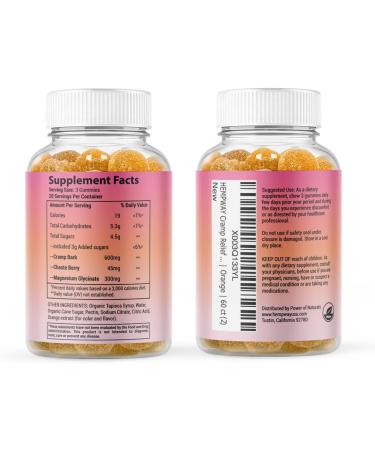 HEMPWAY Menstrual Gummies for Women May Help Support Bloating Period Relief | Plant-Based | Cramp Bark Magnesium Chaste Berry | Vegan | Orange 60ct - Buy Online on GoSupps.com