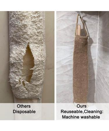 Natural Ramie Back Scrubber for Shower - Deep Cleaning Exfoliator for Men and Women - Buy Online on GoSupps.com