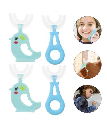 Buy Lalafina 4-Piece U-Shaped Manual Toothbrush Set for Kids | 360 Degrees Children's Toothbrush | Soft Silicone Travel Toothbrush & Massage Toothpaste - Buy Online on GoSupps.com