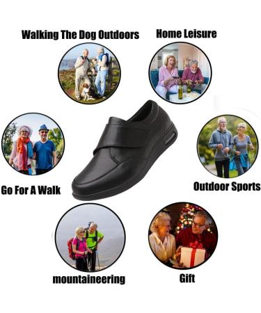 ALASON Women's Wide Width Arthritis Diabetic Home Shoes - Black 4.5 Wide (Machine Washable) - Buy Online on GoSupps.com