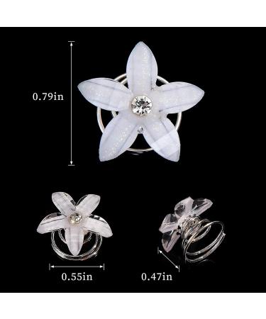 12 Pieces White Flower Bridal Hair Accessories | Elegant Hair Spirals & Spiders for Weddings Proms & Parties - Buy Online on GoSupps.com