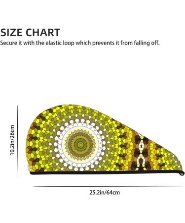 Yellow Mandala Microfiber Hair Towel - Soft Super Absorbent Quick Dry Hair Wrap for Women with Long Curly and Thick Hair - Buy Online on GoSupps.com