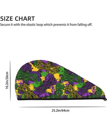 Buy Hair Towel Wrap Quick Drying Turban with Button | Perfect for Easy Hair Care (Mardi Gras7 - Buy Online on GoSupps.com