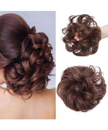 Scrunchie Bun Short Messy Hair Updo Hairpiece - Dark Brown & Auburn 35g - Buy Online on GoSupps.com