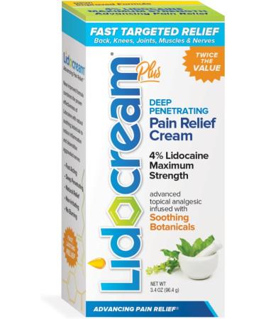 Lidocream Pain Relief Cream 4% Lidocaine - Natural Numbing Anti-Inflammatory for Neck, Back, Knee, Nerve, Joint, Muscle Inflammation, Arthritis - Topical Analgesic 3.4oz - Buy Online on GoSupps.com