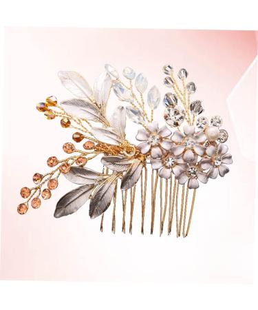 DOITOOL Hair Combs for Women Beige Bath Towel Essential Oils Wallet Pearl Hair Barrettes Hair Accessories for Prom Ice Face Mold Wedding Hair Clip Tiara European Style Bride - Buy Online on GoSupps.com