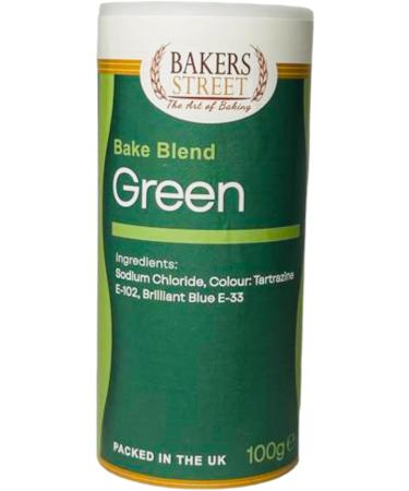 Bakers Street | Green Food Colour Powder 100g | Use on Cake Surfaces Decorations or Colour Sugarpaste Fondant Icing Chocolate Buttercream Royal Icing Macarons and More - Buy Online on GoSupps.com