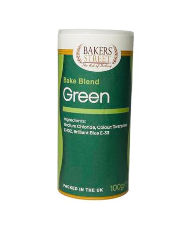 Bakers Street | Green Food Colour Powder 100g | Use on Cake Surfaces Decorations or Colour Sugarpaste Fondant Icing Chocolate Buttercream Royal Icing Macarons and More