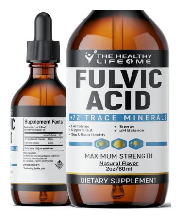 Organic Fulvic Acid + 72 Trace Minerals | Digestion | Hydration | Keto, Dietary Supplement | Energy | pH Balance | 2-Month Supply