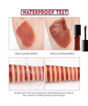 12 Color Waterproof Velvet Matte Liquid Lipstick Long Lasting No Fade Lip Gloss - 09 Chocolate Brown - Buy Online on GoSupps.com