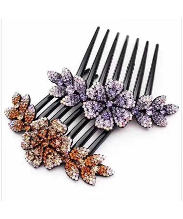 Yusier Flower Rhinestone Hair Comb Set for Women - Bridal Wedding Hair Accessories - Buy Online on GoSupps.com