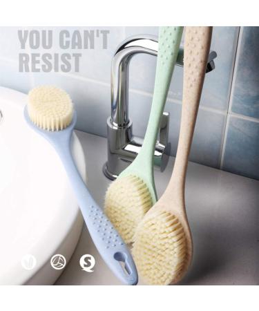 Usmascot Natural Wheat Straw Bathing Brush - Long Grip Shower & Back Brush for Spa Massage - Effective Body Brush Against Cellulite for Very Dry Skin (Beige) - Buy Online on GoSupps.com