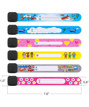 Xrten 6 Pack Child Emergency Bracelet Kids Safety ID Wristband Bracelet Toddlers Identification Waterproof Universal SOS Alert Bracelet for Boys Girls - Buy Online on GoSupps.com