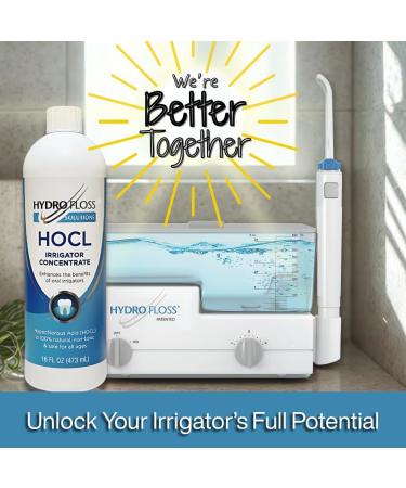 Hydro Floss Solutions HOCL Oral Irrigator Concentrate Gentle Additive & Mouth Rinse for Fresh Breath and Daily Oral Care Alcohol-Free Formula 16 oz - Buy Online on GoSupps.com