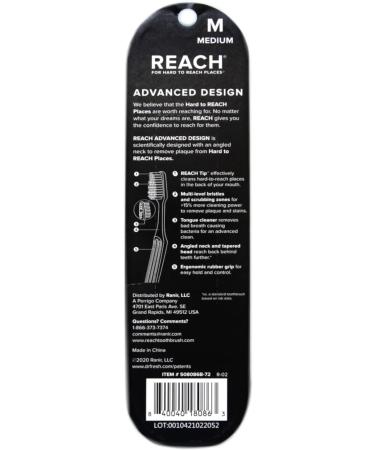 Reach Advanced Design Medium Toothbrushes Colors May Vary 3 Count (Pack of 2) Total 6 Toothbrushes 18087 - Buy Online on GoSupps.com