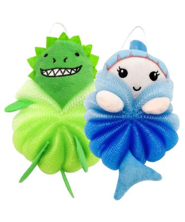 Ipetboom 2pcs Children's Bath Ball Kids Bodywash Bath Scrubber for Body Sponge Body Scrubber Kids Shower Loofahs Bath Shower Sponge Cartoon Bath Loofah Newborn Animal Bath Wipe Polyethylene