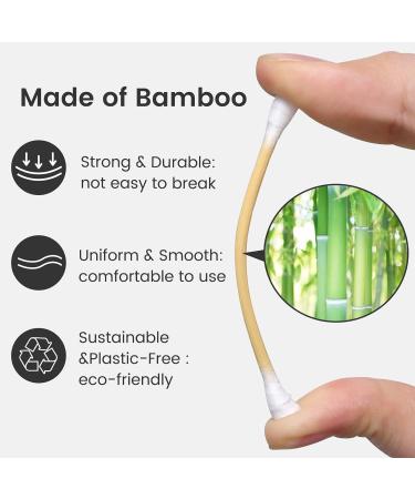 Bamboo Cotton Swabs 800 Count - Biodegradable Organic Double Round Tips - 3 inch for Ears Makeup Pets - Eco-Friendly Household Cleaning - Buy Online on GoSupps.com