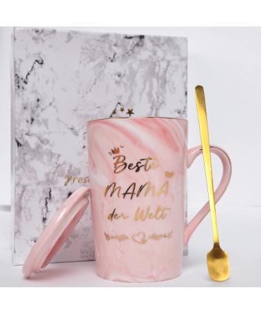 Shop Bokalaka Pink Ceramic Coffee Cup for Mom - Perfect Mother's Day Gift | 400ml with Lid Spoon & Gift Box - Best Mom in the World! - Buy Online on GoSupps.com