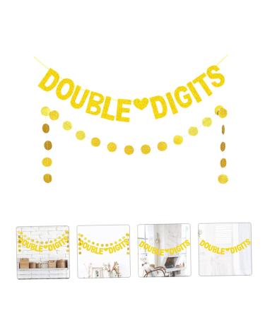 Warmhm 10th Birthday Banner 2pcs Latte Baby Ribbon Wafer Paper Baby Birthday Banner Girl 300CM Golden - Buy Online on GoSupps.com