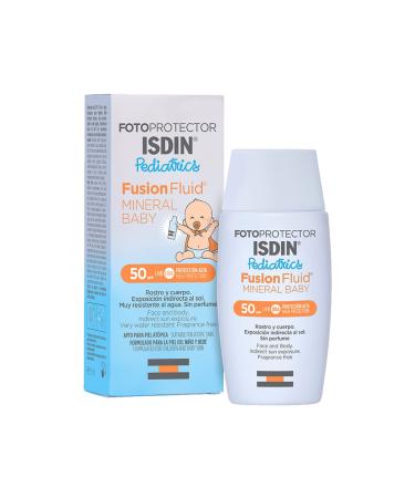 ISDIN Fotoprotector Fusion Fluid Mineral Baby SPF50 (50ml) | 100% mineral sunscreen specially formulated for children and babies' fragile skin