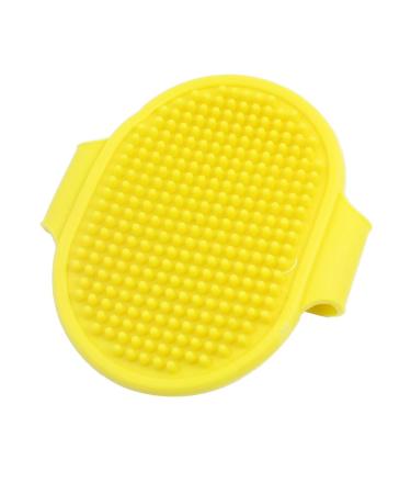 Ruilogod pet rubber adjustable massage bath glove hair brush yellow