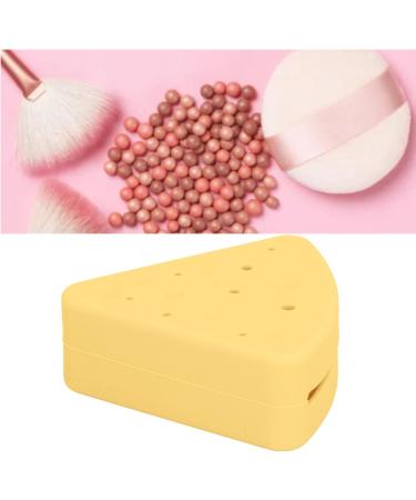 Triangular Powder Storage Box Puff Holder Easy to Clean Convenient Double-sided Air Vent Smooth-closing Silicone Portable for Home Travel (Yellow) - Buy Online on GoSupps.com