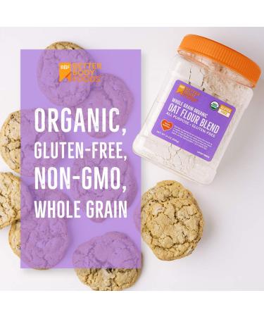 BetterBody Foods Organic Oat Flour Blend - Gluten-Free Whole Grain Baking Flour (14 oz) - Vegan and All Purpose - Buy Online on GoSupps.com