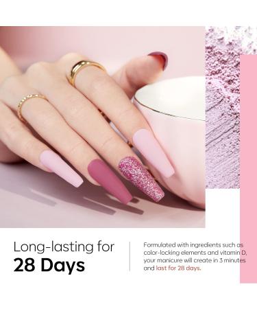 Modelones 20 Pcs Dip Powder Nail Kit Starter Set - 8 Colors Light Pink Glitter Nude Neutral Clear Dipping Powder System Liquid with Base/Top Coat Activator Brush for French Nail Art - DIY Salon Gift | Z-Gentle Pink - Buy Online on GoSupps.com