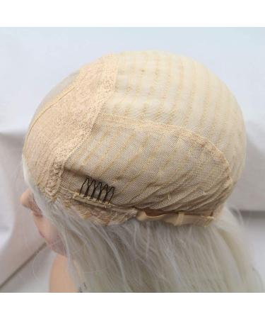 Kunsthaar Wig 61 cm Platinum Blonde Natural Waves U-Part Lace Glue-Free Heat-Resistant Fiber for Women - Buy Online on GoSupps.com