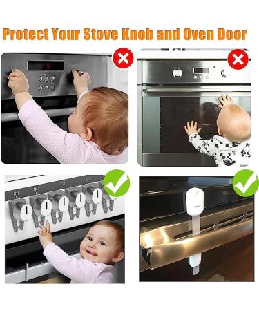 6 Pack Stove Knob Locks Universal Size Baby Proof Gas Stove Knob Covers Stove Child Proof Knobs Grey - Buy Online on GoSupps.com