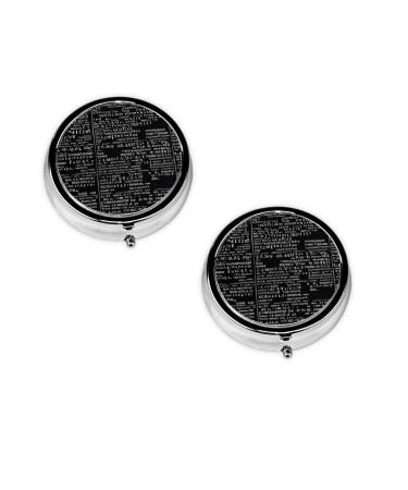 Programmer Programming Code Printed Mini Round Pill Box Pill Box 3 Compartment Medicine Pill Case Pill Organizer Travel Pillbox Portable Pill Box for Pocket Home Office Use