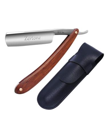 Zertone Straight Razor Kit with Strop - High Hardness Carbon Steel Blade, Vintage Wood Handle - Barber Razor Set - Buy Online on GoSupps.com