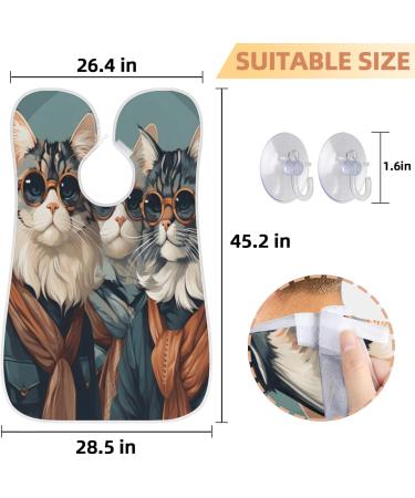 Cool Cat Beard Bib Apron - Effective Beard Hair Catcher for Men | Perfect Father's Day Anniversary & Christmas Gift with 2 Suction Cups - Buy Online on GoSupps.com