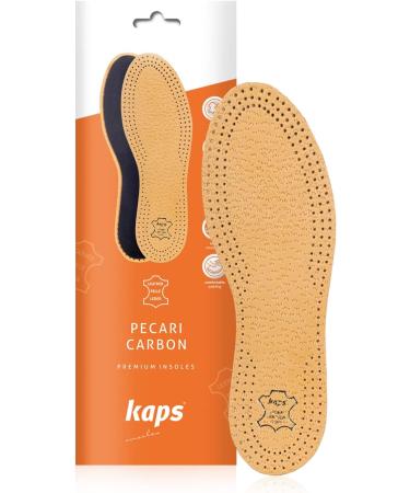 KAPS PECARI Carbon Shoe Insoles - Vegetable Tanned Sheepskin Leather, Activated Carbon Charcoal - 45 EUR/US 12 Men - Buy Online on GoSupps.com