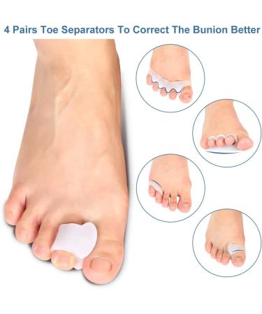 Toe Separator & Hallux Valgus Spreader - Super Soft 4 Pairs for Pain Relief & Pressure Relief - Buy Online on GoSupps.com