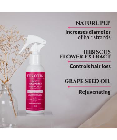 Kerotin Root Volumizer Spray. Hair Thickener and Anti-Thinning Root Lift Spray - Styling and Repair Spray to Boost Hair Thickness. Free of Artificial Fragrance  Sulfate  and Alcohol - Made in the USA - Buy Online on GoSupps.com