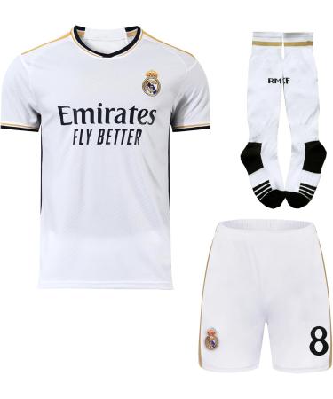 Buy PraiseLight R. Madrid Toni Kroos #8 Kids Jersey 2023/2024 - Youth Soccer Shorts & Socks Set (Size 26 8-9 yrs) - International Shipping Available - Buy Online on GoSupps.com