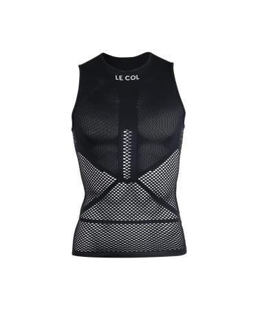 LE COL Unisex Pro Mesh Sleeveless Base Layer | Breathable Cycling Undershirt | Light, Quick Dry, Snug Fit | XS - L X-Small Black