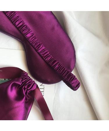 Silk Satin Sleeping Eye Mask - Dark Purple Soft & Breathable Blackout Eye Cover for Travel & Weddings | Ideal Gift for Women & Men - Buy Online on GoSupps.com