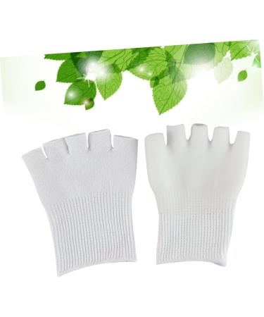 minkissy 1 Pair Gel Bunion Straightener Heel Sleeves for Cracked Heels Big Toe Separators Bunion Splints Pad Fingerless Gloves Toe Spacers Toe Spreader White Thumb Sock - Buy Online on GoSupps.com
