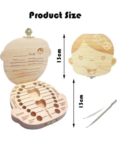 Wooden Tooth Box for Girls - Personalized Milk Tooth Storage Gift for Baptism & Birthdays - Buy Online on GoSupps.com
