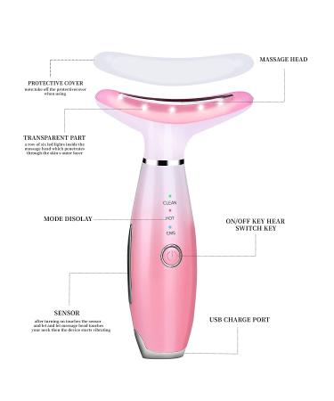 Haoyehome Anti-Aging Face Massager - Thermal Facial Vibrating Massager for Tightening Sagging Skin on Face and Neck - Pink - Buy Online on GoSupps.com