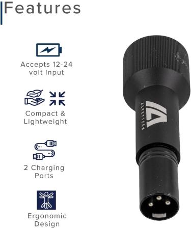 AlveyTech XLR Dual Port Charger Adapter with USB For Charging Cell Phone and Accessories on Electric Mobility Scooter Power Chair Recreational Bikes & Scooters - Buy Online on GoSupps.com