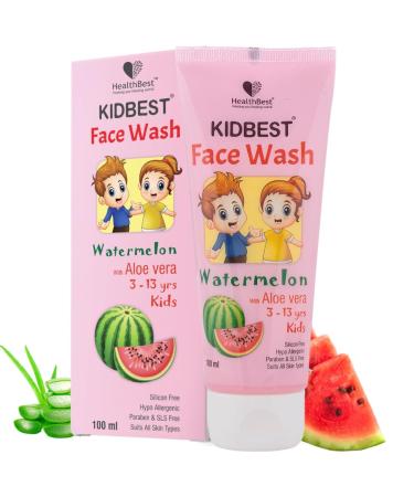 Kids Multivitamin Face Wash - Natural Non-Toxic 100ml Organic Watermelon for Normal Gentle Sensitive & Dry Skin Types - Tear Paraben SLS Free Pack of 1
