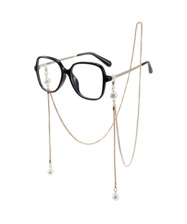 ZENOTTIC Blue Light Blocking Glasses with Eyeglasses Chain for Women Black