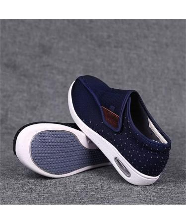 Memory Foam Diabetic Slippers for Women | Adjustable Wide House Shoes for Arthritis and Swollen Feet | Non-Slip Edema Slipper - Blue - Size 8 - Buy Online on GoSupps.com