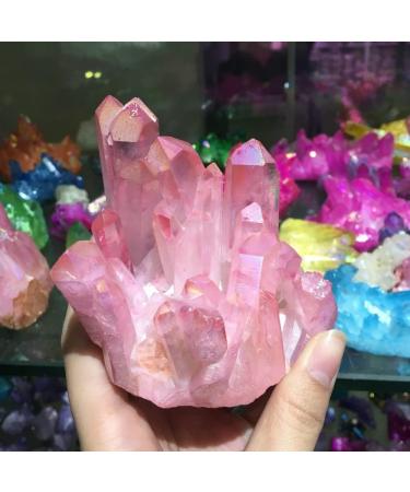 Crystal Rough 260-320g Rare Beautiful Rose Flame Aura Quartz Crystal Cluster Specimen Decoration - Buy Online on GoSupps.com