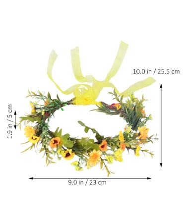 Minkissy Green Leaf Flower Crown | Sunflower Headband & Boho Hair Wreath for Weddings Festivals & Beach Parties - Fashion Hair Jewelry - Buy Online on GoSupps.com