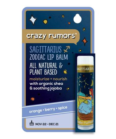 Crazy Rumors Sagittarius Zodiac All Natural Plant Based Lip Balm to Moisturize and Nourish your Lips - Fire Blend (Sweet Orange Fresh Berry Aromatic Spice)