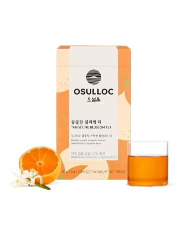 OSULLOC Tangerine Blossom Tea (Refreshing Tangerine Flavor) Premium Blended Tea from Jeju Tea Bag Series 20 count 1.06 oz 30g Tangerine Blossom 20 Count (Pack of 1)